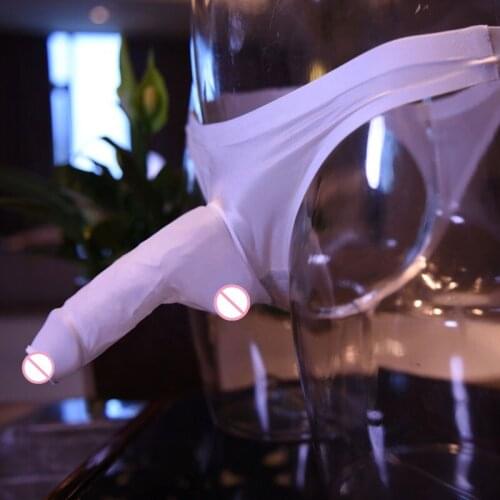 Sexy Ice Silk Low Rise COCK Ring G-string U Convex Pouch Sheer Seamless Plus Size COCkring Open Close Penis Sheath Gay Wear F11