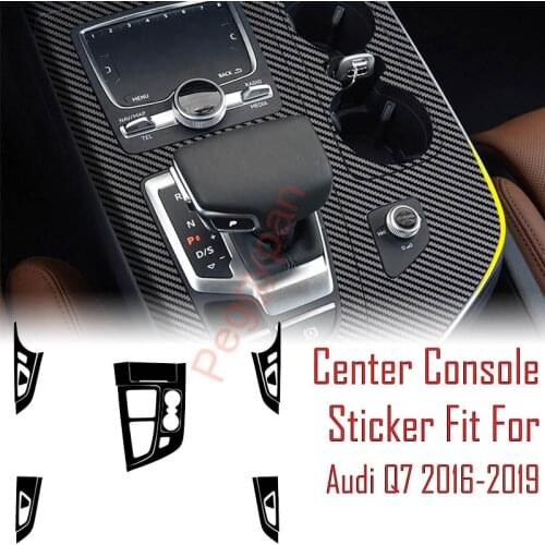 Car-Styling New 3D Carbon Fiber Car Interior Center Console Color Change Molding Sticker Decals For Audi Q7 2016-2019
