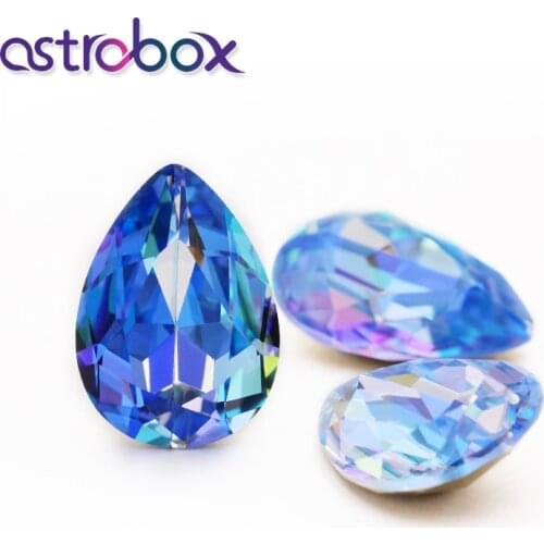 Rhinestones crystal Blue laser strass hotfix Crystal Stone Glass rhinestones for clothing stones decor garment applique accessor