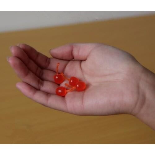 Tanduzi 100pcs Wholesale Cute Fake Cherries Simulation Food Artificial Fruit Cherry DIY Dollhouse Miniature Deco Part PVC Crafts