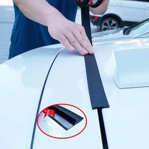 Universal DIY 1.6m Car Trunk Cover Edge Sealing Strip For SUV MPV Hatchback Rubber Weatherstrip Sticker Auto External Accessory