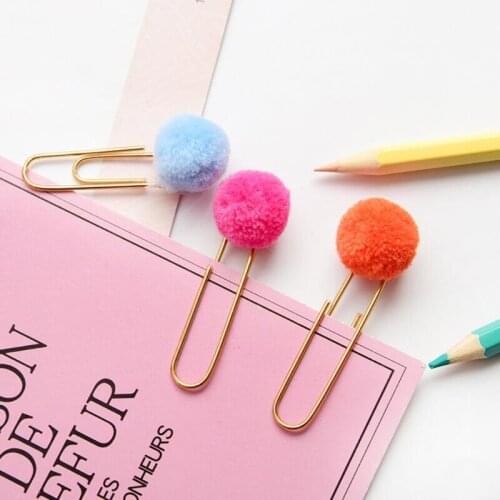 Hairball Paperclip Decoratie Papier Pin Clip for Books Photos Cards Stationery School Office Supplies Cute Binder Clamp