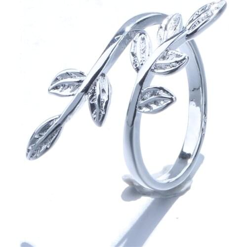 Women Fashion Adjustable Open Rings Leaves Branch Shape Color Little Finger Ring for Female Bijou
