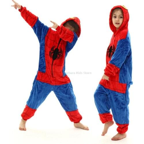 Winter Hooded Jumpsuits for Girls Boys Kigurumi Kids Animal Pajamas Childrens Unicorn Pajamas Licorne Stich Sleepwear Onesies