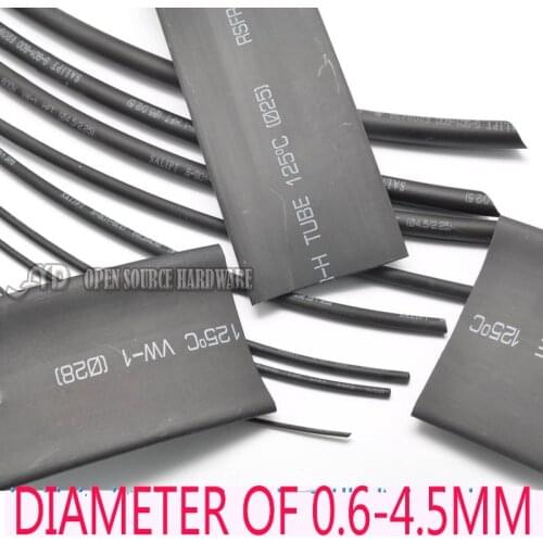1 Meter High-quality heat shrinkable tube diameter of 0.6-4.5mm