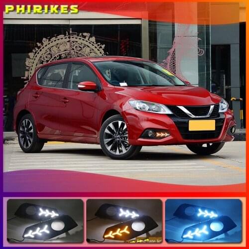1 Pair For Nissan Tiida 2016-2019 of 12V Car Auto LED Daytime Running Light Lamp DRL Fog Lamp