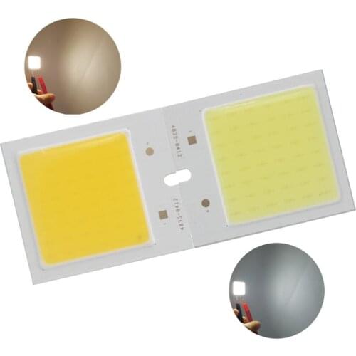 10PCS 40mm 35mm allcob LED COB Strip Square moudle 12V DC 6W White Warm White LED FLIP Chip For Car Reading Light Source