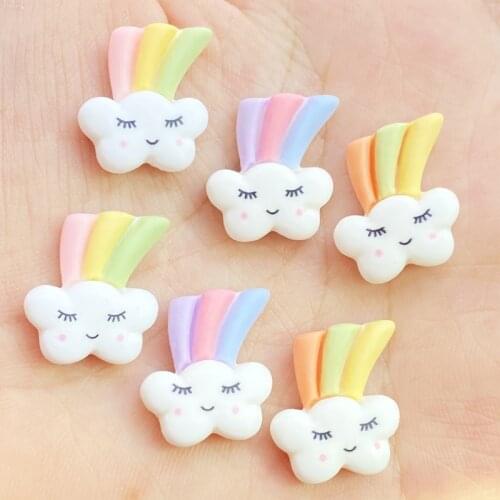 12pcs Mix Lovely Mini Cloud Rainbow Flatback Resin Art Decoration Charm DIY Scrapbooking Embellishment Accessories H380