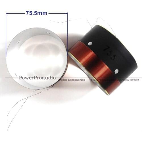 2pcs(1pair) 75.5mm White aluminum Bass voice coil Pure copper Round wire 8 ohm