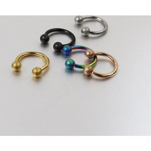 2 Pieces Classic Spike Horseshoe Nipple Ear Rings Circular barbell Nose Ring Tragus Helix Earrings Body Jewelry