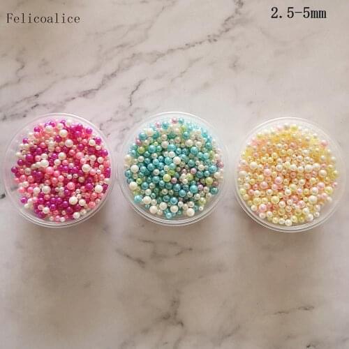 20g Mixed Size 2.5-5mm Imitation Pearls Round Loose Beads For DIY Jewelry Making Necklace Bracelet Earrings Hair Accessories