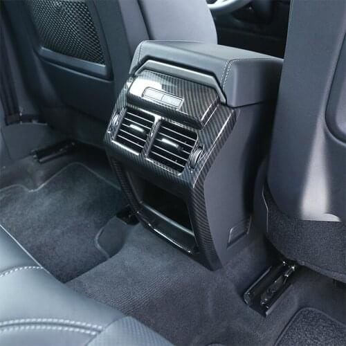 For Land Rover Range Rover Evoque 2012-2018 Carbon Fiber Style ABS Plastic Accessories Rear Row AC Vent Outlet Frame Cover Trim