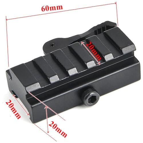 Airsoft 1/2 Inch Half Inch Mini Riser Block Mount Metal with Block Release Mount Adapter Hunting Accessories Picatinny Rail