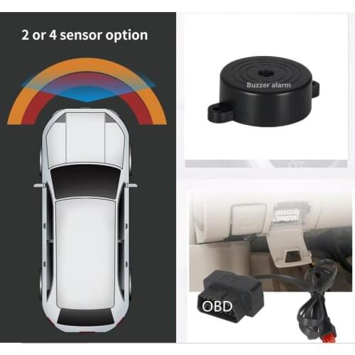 Car OBD front 4 parktronic sensor system buzzer alarm + OBD Triggered automatically speed lower than 20km/h original detection