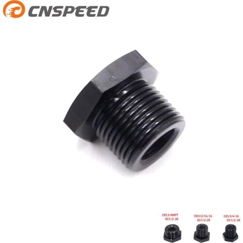 CNSPEED 3pc Aluminum Automotive Oil Filter Threaded Adapter Size 1/2-28 to 3/4-16 13/16-16 3/4NPT for car auto YC101239