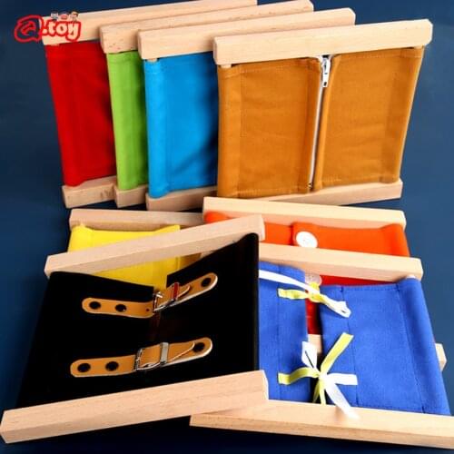 Wooden Montessori Toys Premium Dressing Frame Basic Skill Exercises Equipment Preschool Early Educational Toys for Kids 0-3Years