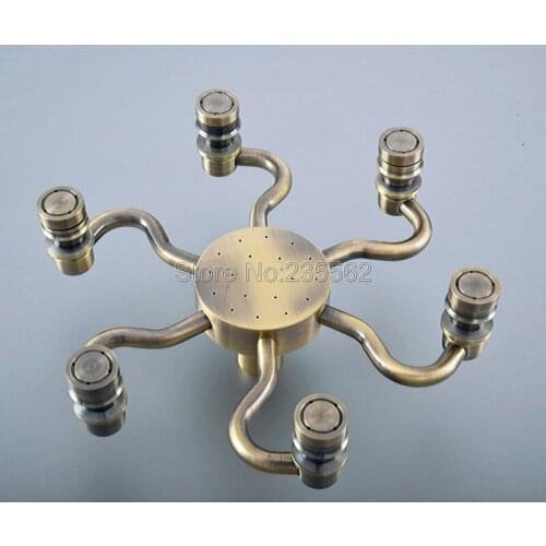 8 Inch Rainfall Shower Head Rainfall Bathroom Top Sprayer Antique Bronze Brass Rain Showerhead Lsh252