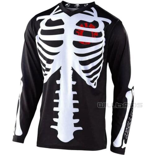 Willbros Skully GP Summer T-shirt Mountain Bicycle Offroad Long Sleeve Mens Motocross Motorcycle Racing Jersey