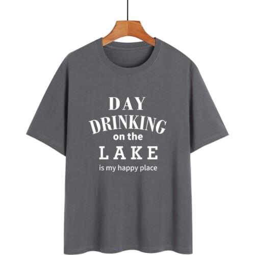 Day Drinking Short Sleeve Printed T-Shirt Fashion Cotton Casual Boy Tops Summer Cool Man Tees