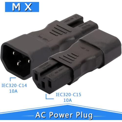 IEC320 C14 to C15, AC Power Socket Industrial Socket C14 Plug Electrical Input Socket Power Adapter