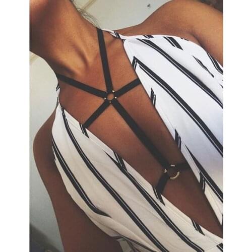 JLX.HARNESS Harajuku Harness Bra / Polyester Frame Cage Bra / Strappy Body Harness / Goth Cup Less Bra / Club Wear O0404