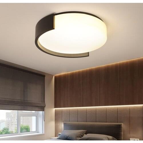 Creative bedroom lamp Simple modern round led ceiling lamp warm romantic master bedroom room lamp study lamp