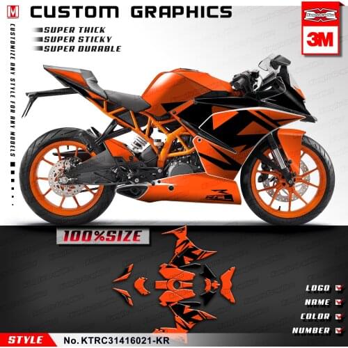 KUNGFU GRAPHICS Sport Bike Sticker Self Adhesive Vinyl Motorcycle Decor for RC125 RC200 RC250 RC390 2014 2015 2016