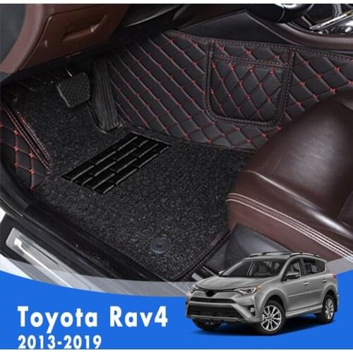LHD Luxury Double layer Wire loop Carpets Car Floor Mats For Toyota Rav4 2019 2018 2017 2016 2015 2014 2013 Auto Interior Decor