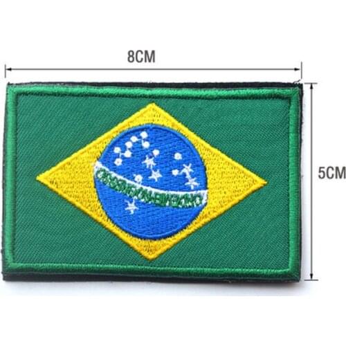 Embroidery Patches Brazil Flag Patch Badge Military Tactical Patch Clothing Backpack Caps