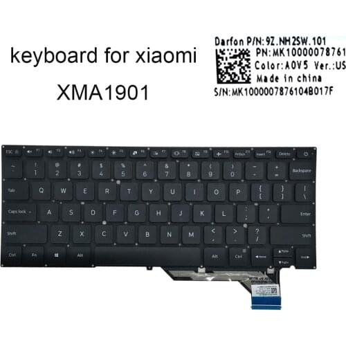 New English Laptop keyboard for xiaomi Mi Redmibook XMA1901 AG 13 14 US qwerty keyboards sales black 9Z.NH2SW.101 MK10000078761