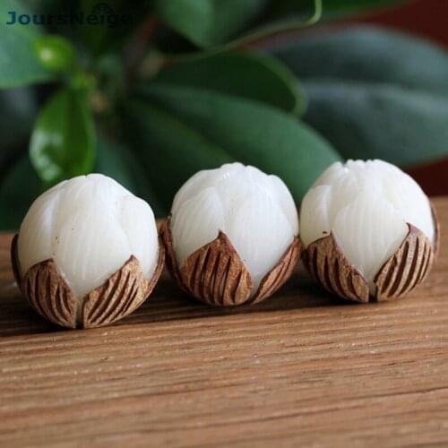 Wholesal Manual Carved Three Layers Lotus White Natural Original Bodhi Buddha Bead DIY Hand String Pendant Jewelry Accessories