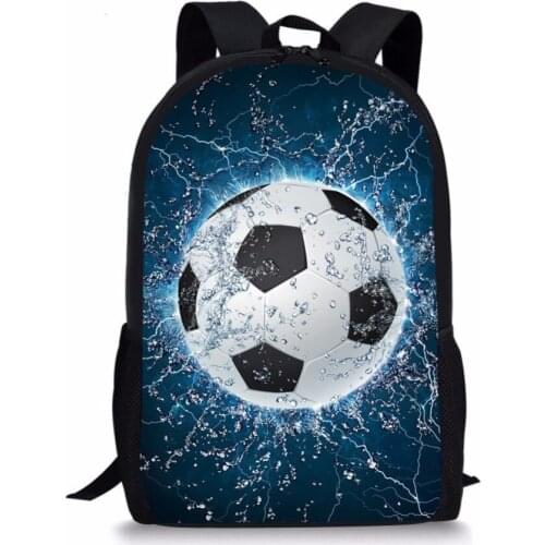 2021 Student Schoolbag Footballs Printed Boys Men Backpack Children School Bag Lightweight Book Bag Satchel Custom