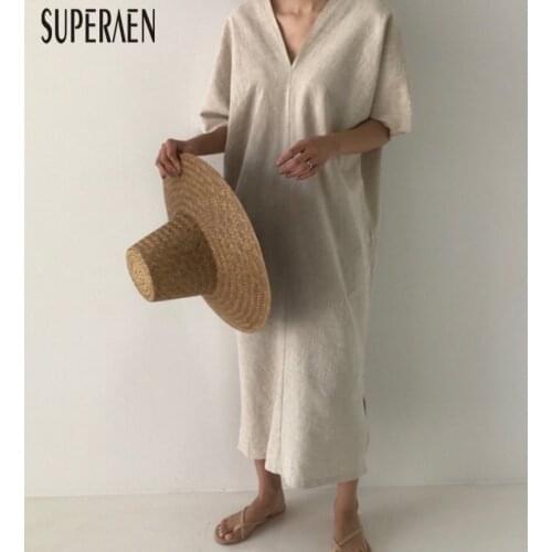 SuperAen Solid Summer Dresses