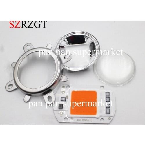 10Set Hydroponice AC 220V 110V 50w led grow chip full spectrum 380nm-840nm+44mm 60degree lens for indoor led grow light