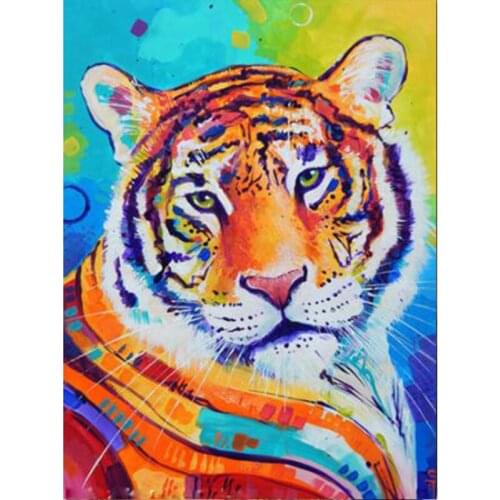 Tiger animal DIY Crystal 5D full plastic diamond painting embroidery machine glue cross stitch kit art mosaic square rhinestone