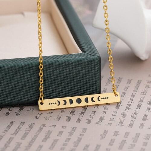 V Attract 2018 Stainless Steel Geometric Chocker Women Star Moon Charm Necklace BFF Jewelry Friendship Gift Pingente Masculino