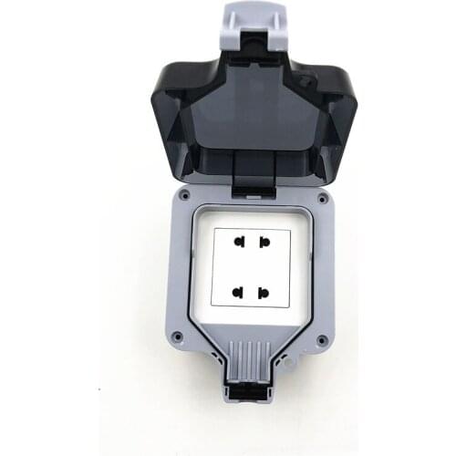 IP66 Weatherproof Waterproof Outdoor Wall Power Socket 10A Double Electrical Outlet Grounded AC 110~250V