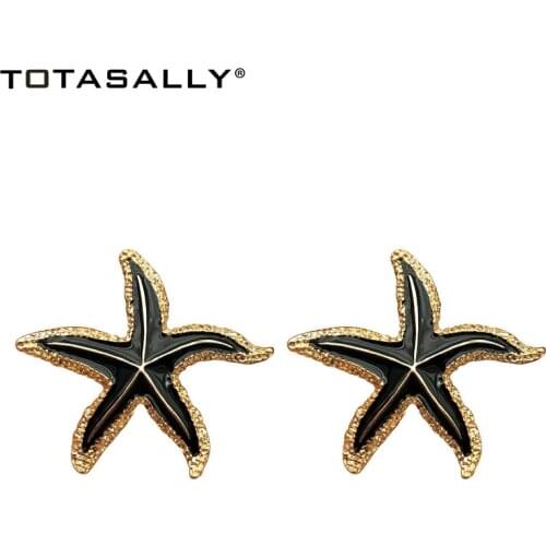 TOTASALLY Seafish Earrings for Women Vintage Enamel Big Sea Star Stud Earrings Ocean Style Beach Earrings Jewelry Dropship