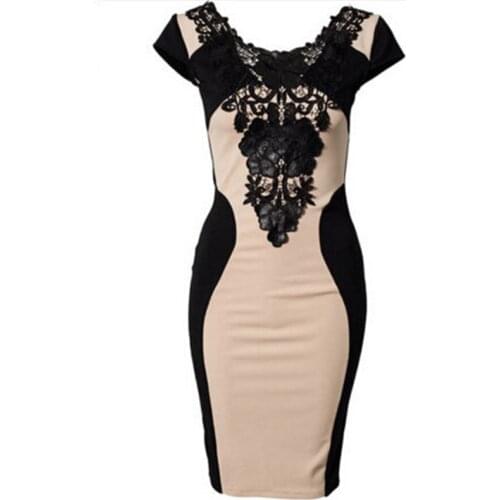 Women Lace Patchwork Mini Dresses 2018 Summer Bodycon Bandage Formal Prom Party Cocktail Short Dress Sexy Dress Female Vestidos