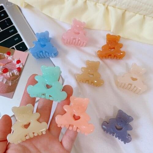 1 PC HOT Korean Kawaii Bear Hair Clip Claw Clamp for Women Girls Kids Hairpin Crab Headband Hair Washface Accessories Headwear