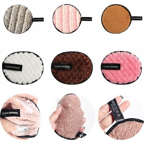 1pc Soft Microfiber Makeup Remover Face Cleaner Washable Reusable Facial Make Up Remover Wipe Pad Face Cleansing Puff