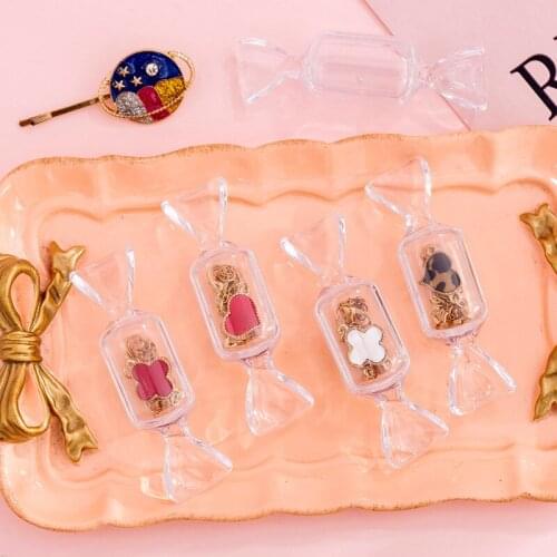 10pcs Candy box storage pill capsule storage box plastic cute mini transparent ins ring portable storage Organizer
