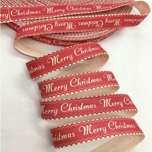 5Y 15mm 27items Printed Christmas cotton ribbon for Handmade Craft Cakebox Holidays New Year Party Deco Gift Floral Packing
