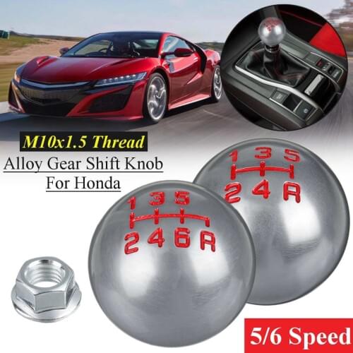 Aluminum Car 5 / 6 Speed Gear Shift Knob For Honda for Civic City CRV Chrome Shifter Lever Handle Manual Ball M10x1.5 Thread