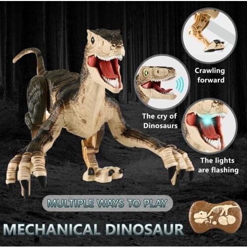Large High Simulation Dinosaur 2.4G Remote Control Walking Sound Light Effect Music One Key Demo Intelligent Toy Kid Gifts 44CM