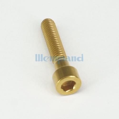 LOT 4 M6 x 30mm Golden TC4 GR5 Titanium Alloy Allen Hex Screw Column Head Bolts For Bicycle
