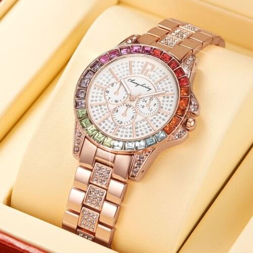 Fashion Watch For Women Diamond Top Luxury Brand Ladies Casual Womens Bracelet Crystal Wrist Watches New Clock Relogio Feminino