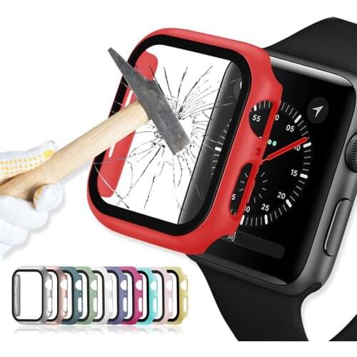 Watch Cover Case for Apple Watch SE 6/5/4/3/2/1 38MM 40MM Protective PC Case with Temperd Glasse Film Hard Case 42MM 44MM