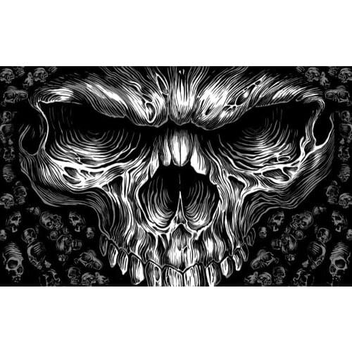 Skull Head Flag Motorcycle Biker 3ft x 5ft Polyester Banner Flying 150* 90cm Custom flag