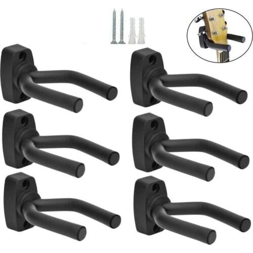 Black Guitar Hanger Hook Holder Wall Mount Display with Screws Fits Most Guitars